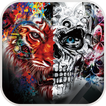 Graffiti Gothic Tiger Skull Theme