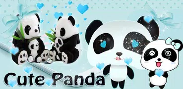 Azul amor panda Papel de Parede