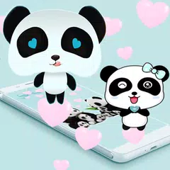 Baixar Azul amor panda Papel de Parede APK