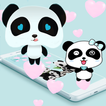 Bleu amour Panda Fond d'écran animé