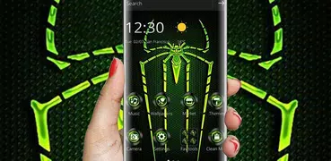 Green Fluorescent Spider Theme