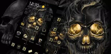 Gold Black Horrific Skull Theme
