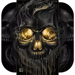 Gold Black Horrific Skull Theme APK download
