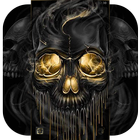 Gold Black Horrific Skull Theme ikona