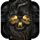 Gold Black Horrific Skull Theme আইকন