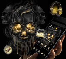 1 Schermata Gold Black Horrific Skull Theme