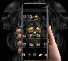 Gold Black Horrific Skull Theme screenshot 2