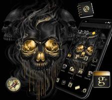 3 Schermata Gold Black Horrific Skull Theme