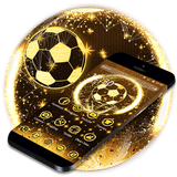 Golden Glitter Football Cup Theme أيقونة