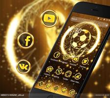 Golden Glitter Football Cup Theme постер