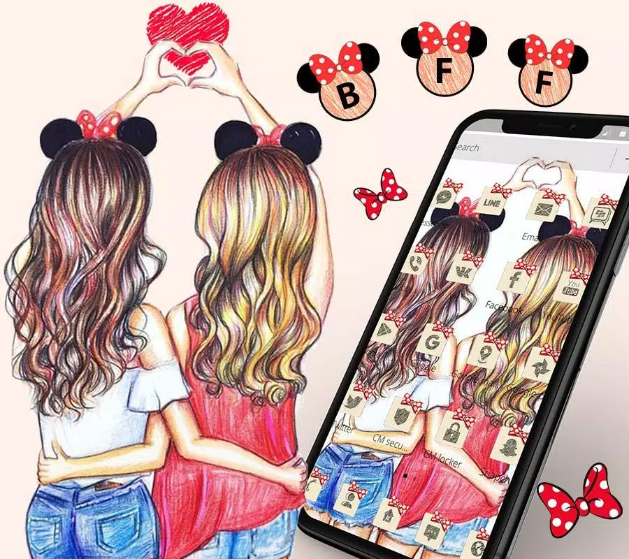 Cartoon Loving Girl Friends Theme APK for Android Download