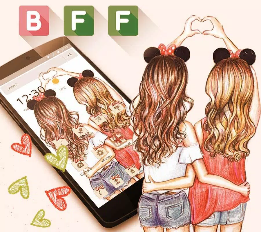 Cartoon Loving Girl Friends Theme APK for Android Download Cartoon Loving Girl Friends Theme APK for Android Download