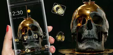 Liquid Gold Black Skull Business Theme