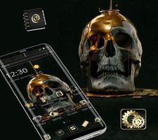 Liquid Gold Black Skull Business Theme Affiche