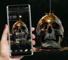 Liquid Gold Black Skull Business Theme ảnh chụp màn hình 1
