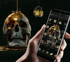 Liquid Gold Black Skull Business Theme ảnh chụp màn hình 2