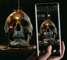 Liquid Gold Black Skull Business Theme تصوير الشاشة 3