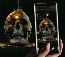 Liquid Gold Black Skull Business Theme ảnh chụp màn hình 3