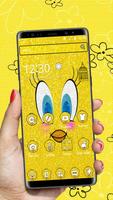 Glittering Yellow Bird Cartoon Theme🐥 الملصق