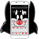 Black and White Cartoon Cat Theme😸 APK