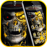 Luxury Golden Metal Skull Theme أيقونة