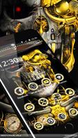 Luxury Golden Metal Skull Theme Plakat