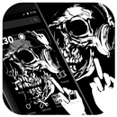 Classic Black & White Skull Theme APK