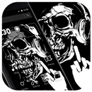 Thème de crâne noir et blanc classique APK