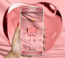 Rose Gold Color Crystal Apple Theme পোস্টার