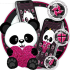 Cute Cartoon Pink Heart Panda Theme أيقونة