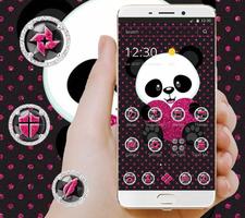 Cute Cartoon Pink Heart Panda Theme تصوير الشاشة 3