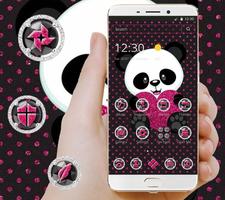 Cute Cartoon Pink Heart Panda Theme screenshot 3