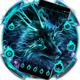 Blue Magic Supernatural Neon Wolf Theme icône