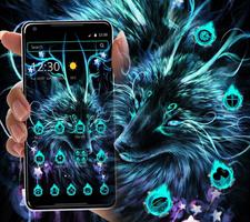 Blue Magic Supernatural Neon Wolf Theme постер