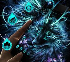 Blue Magic Supernatural Neon Wolf Theme screenshot 2