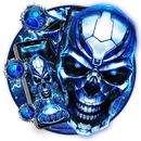 Blue Tech Lighting Skull Theme APK