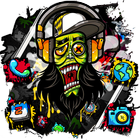 ikon Rock Skull Graffiti Theme