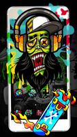 Rock Skull Graffiti Theme پوسٹر