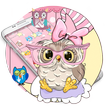 ”Pink Cartoon Moon Owl Theme