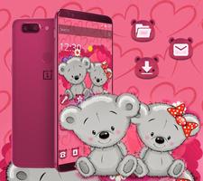 Pink Teddy Bear Lover Theme ảnh chụp màn hình 3