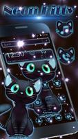 Blue Neon Glow Kitty Theme स्क्रीनशॉट 1