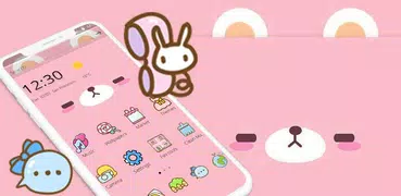 Pink Cute Cartoon Bear Theme