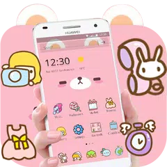 Pink Cute Cartoon Bear Theme アプリダウンロード