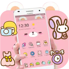 Pink Cute Cartoon Bear Theme APK 下載