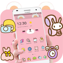 Pink Cute Cartoon Bear Theme APK