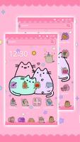 Pusheen Cat Lovely Pink Theme capture d'écran 2