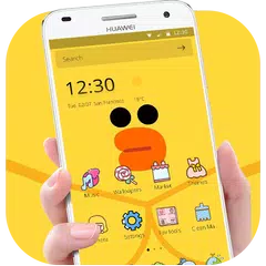 download Cartoon Yellow Cute Duck Theme APK