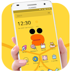 Cartoon Yellow Cute Duck Theme icône