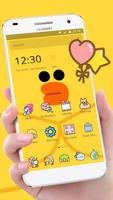 Cartoon Yellow Cute Duck Theme plakat