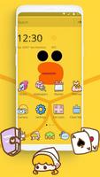 Cartoon Yellow Cute Duck Theme imagem de tela 2